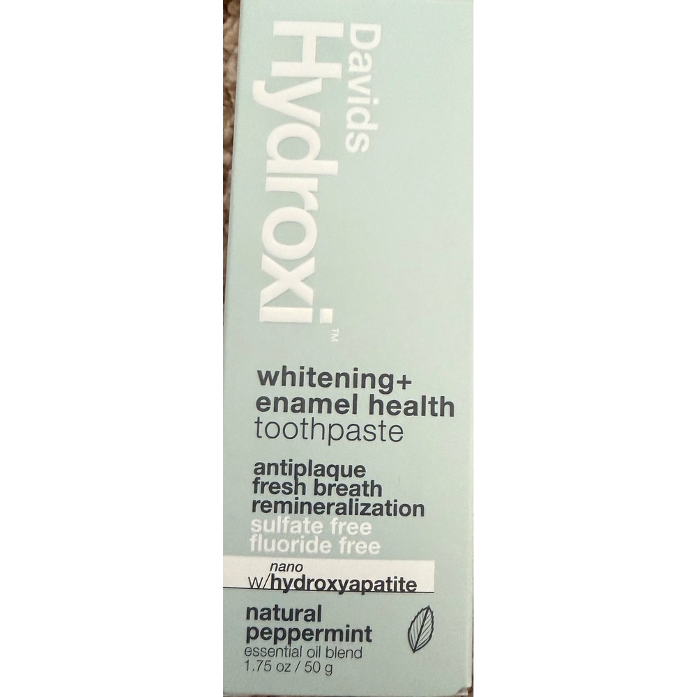 Davids Hydroxi Whitening Enamel Health Toothpaste Natural Peppermint 1.75oz 50g